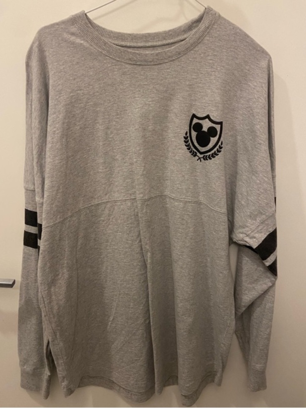 Disney Jerry Leigh MICKEY Mouse Black On Grey Spirit Jersey Adult Size L 12/14